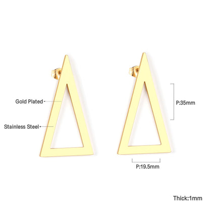 Triangle glossy stud earrings