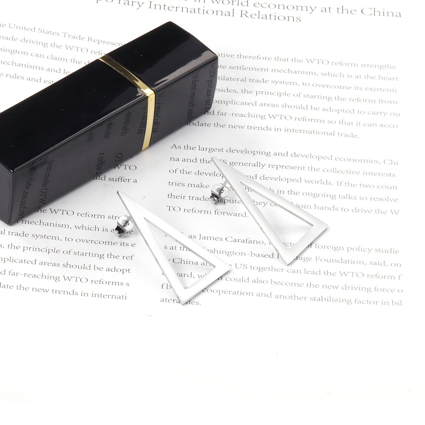 Triangle glossy stud earrings