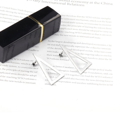 Triangle glossy stud earrings