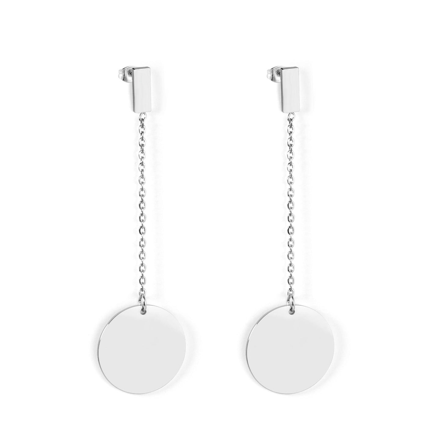 4x10mm rectangle + 20mm glossy round earrings