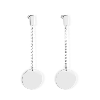 4x10mm rectangle + 20mm glossy round earrings