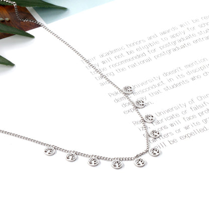 0.4 Side chain 40+5cm welded 10 round 5mm tree necklaces in glossy finish