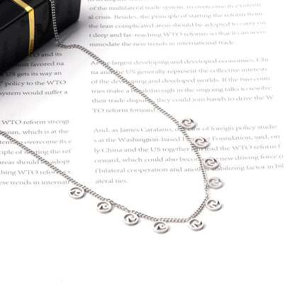 0.4 Side Chain 40+5cm Necklace with 10 5mm rounds in polished finish