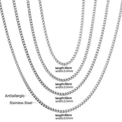 ASON 10pcs/bulk long necklace collar 1.0 wire 3.5mm*45cm grinding six sides matching chain steel color & gold stainless steel necklace wholesale