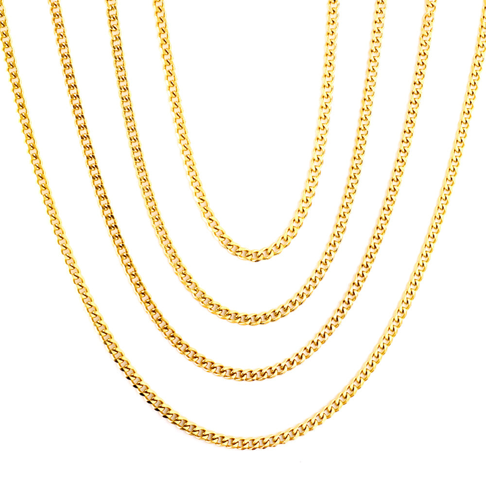 ASON 10pcs/bulk long necklace collar 1.0 wire 3.5mm*45cm grinding six sides matching chain steel color & gold stainless steel necklace wholesale