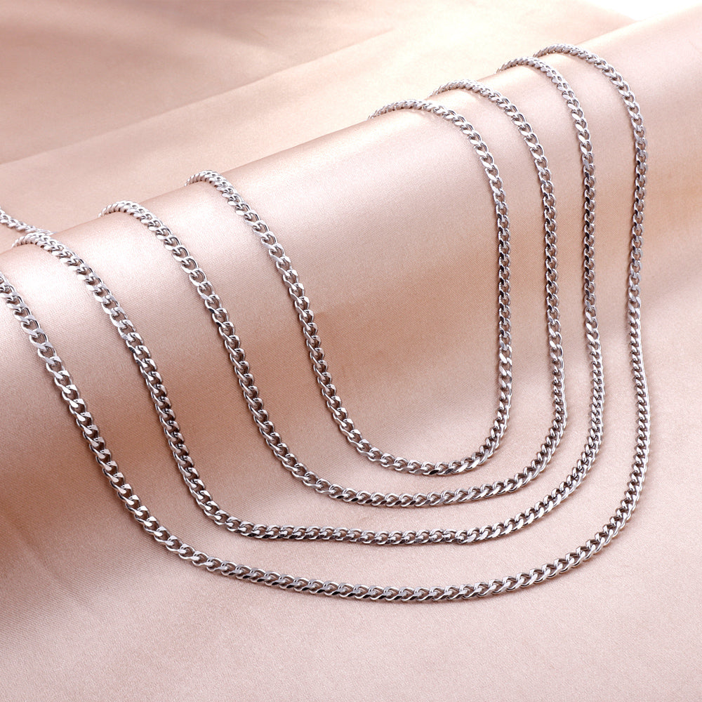 ASON 10pcs/bulk long necklace collar 1.0 wire 3.5mm*45cm grinding six sides matching chain steel color & gold stainless steel necklace wholesale