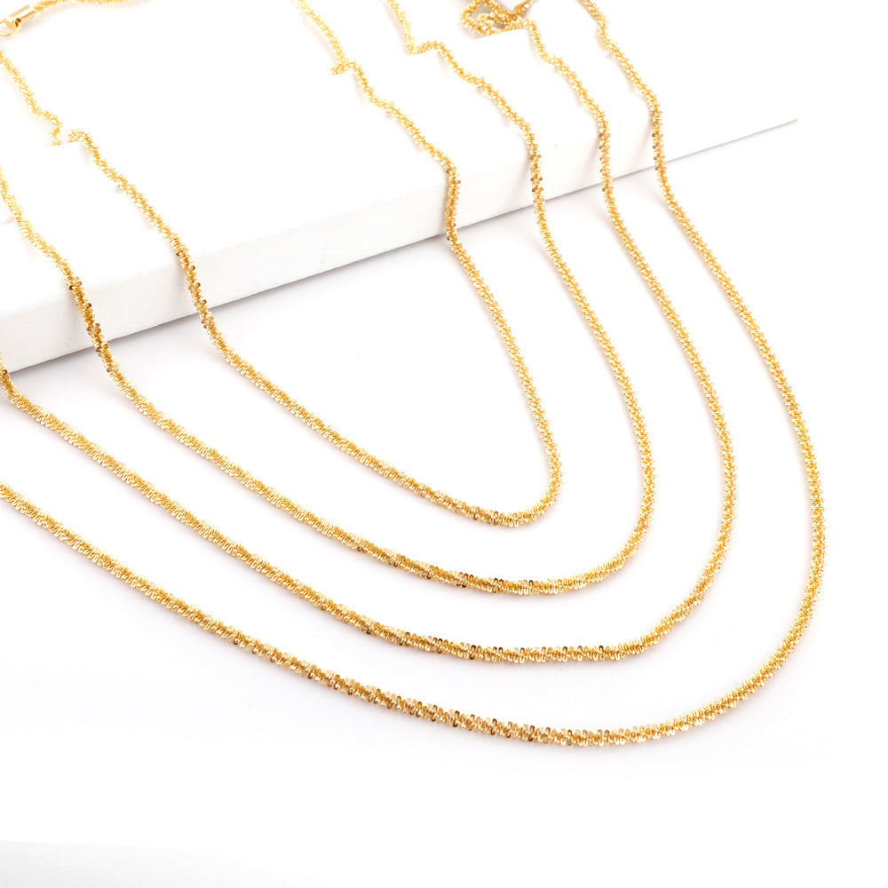 ASON 10pcs/bulk long necklace collar 2.2mm*45cm cauliflower chain with chain Steel Color & Gold Color Stainless Steel Necklace Wholesale