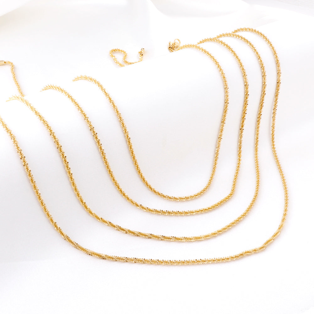 ASON 10pcs/bulk long necklace collar 2.2mm*45cm cauliflower chain with chain Steel Color & Gold Color Stainless Steel Necklace Wholesale