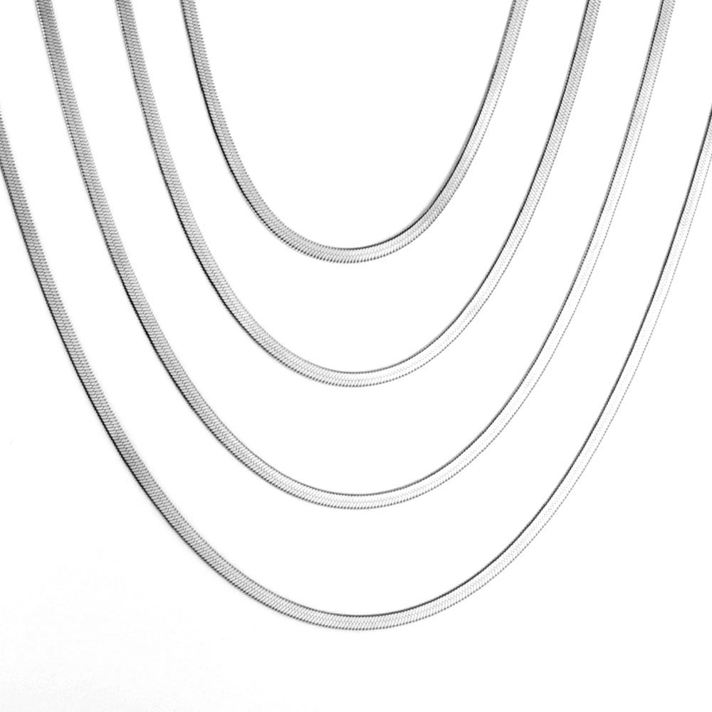 ASON 10pcs/bulk long necklace collar 0.4 wire 2.5mm*55cm razor blade chain with chain Steel Color & Gold Color Stainless Steel Necklace Wholesale