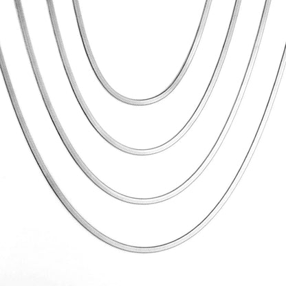 ASON 10pcs/bulk long necklace collar 0.4 wire 2.5mm*55cm razor blade chain with chain Steel Color & Gold Color Stainless Steel Necklace Wholesale