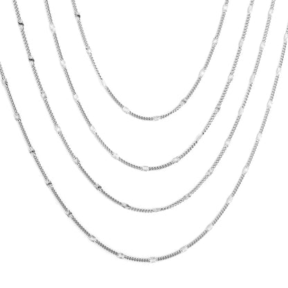 ASON 10pcs/bulk long necklace collar 0.4 wire 1.4mm*45cm side to side sunflower matching chain steel color & gold color stainless steel necklace wholesale