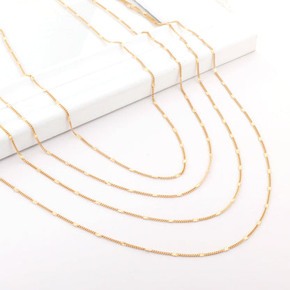 ASON 10pcs/bulk long necklace collar 0.4 wire 1.4mm*45cm side to side sunflower matching chain steel color & gold color stainless steel necklace wholesale