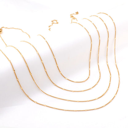 ASON 10pcs/bulk long necklace collar 0.4 wire 1.4mm*45cm side to side sunflower matching chain steel color & gold color stainless steel necklace wholesale