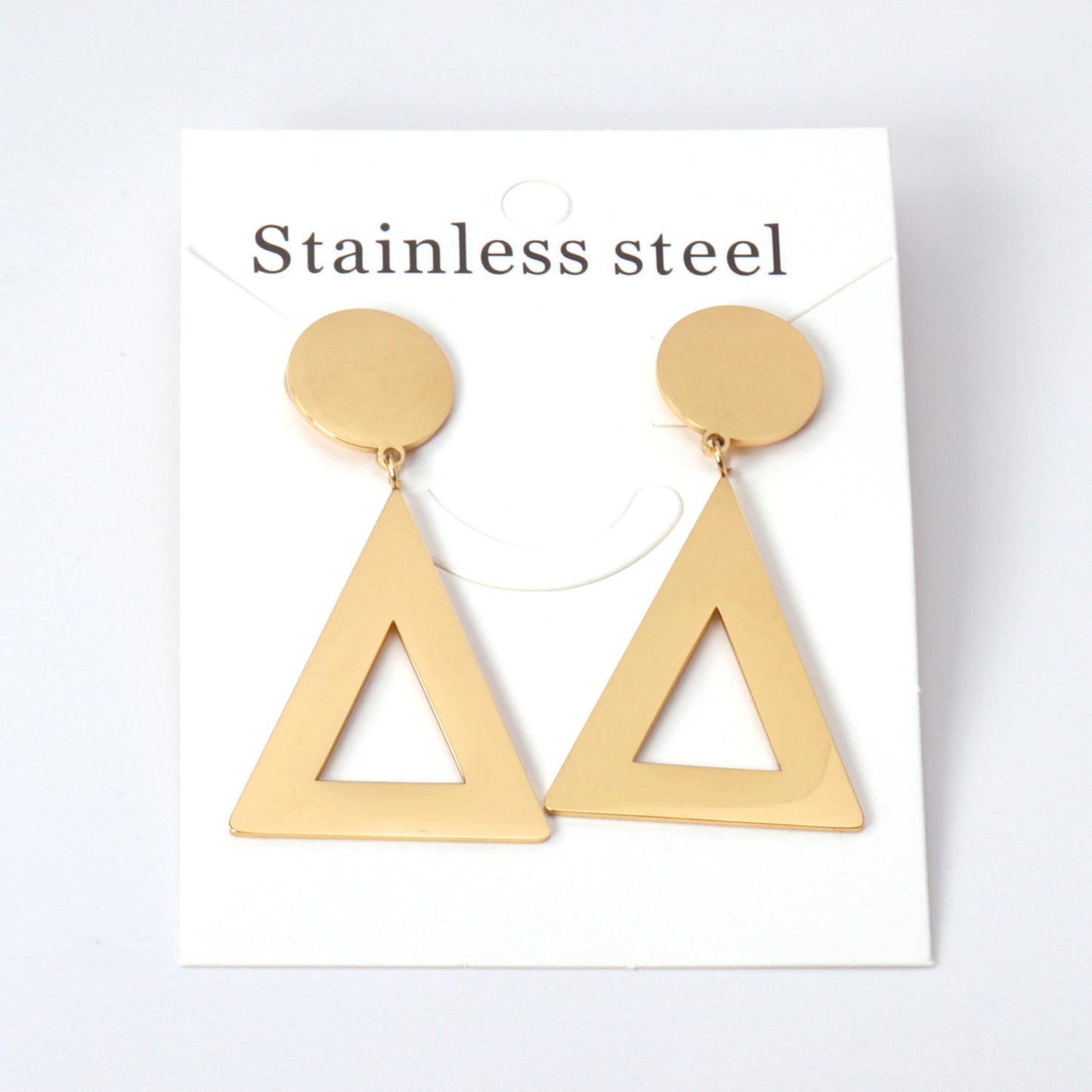 14mm Round + 26*32mm Triangle Smooth Earrings