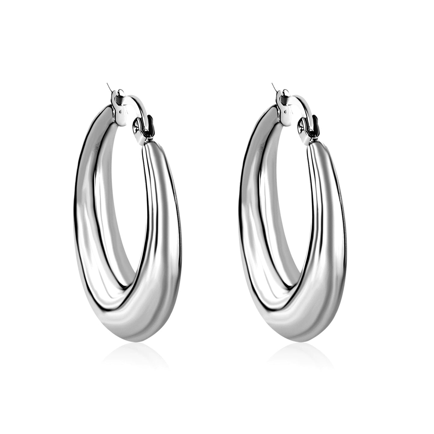 Minimalist Stainless Steel Round Large Stud Earrings