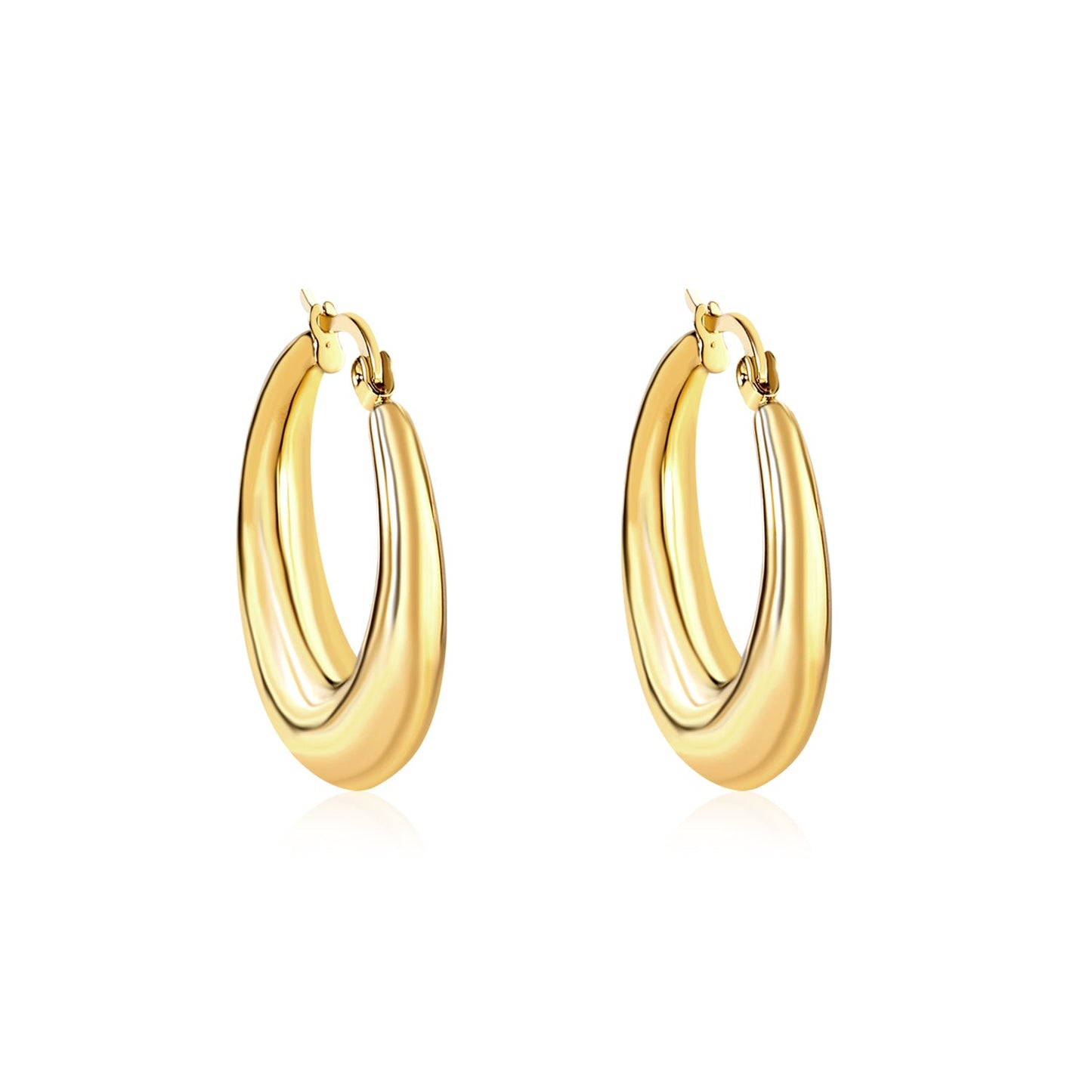 Minimalist Stainless Steel Round Large Stud Earrings