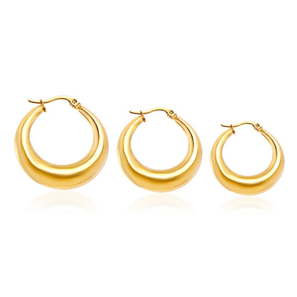 Minimalist Stainless Steel Round Large Stud Earrings