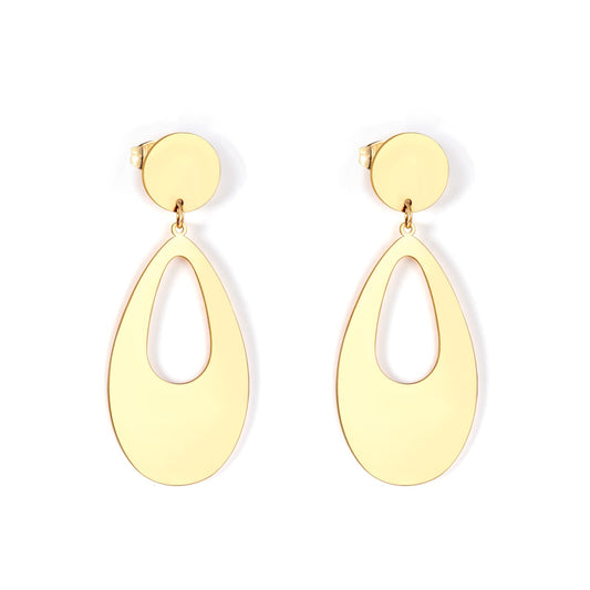 12mm round + 22*40mm oval glossy earrings