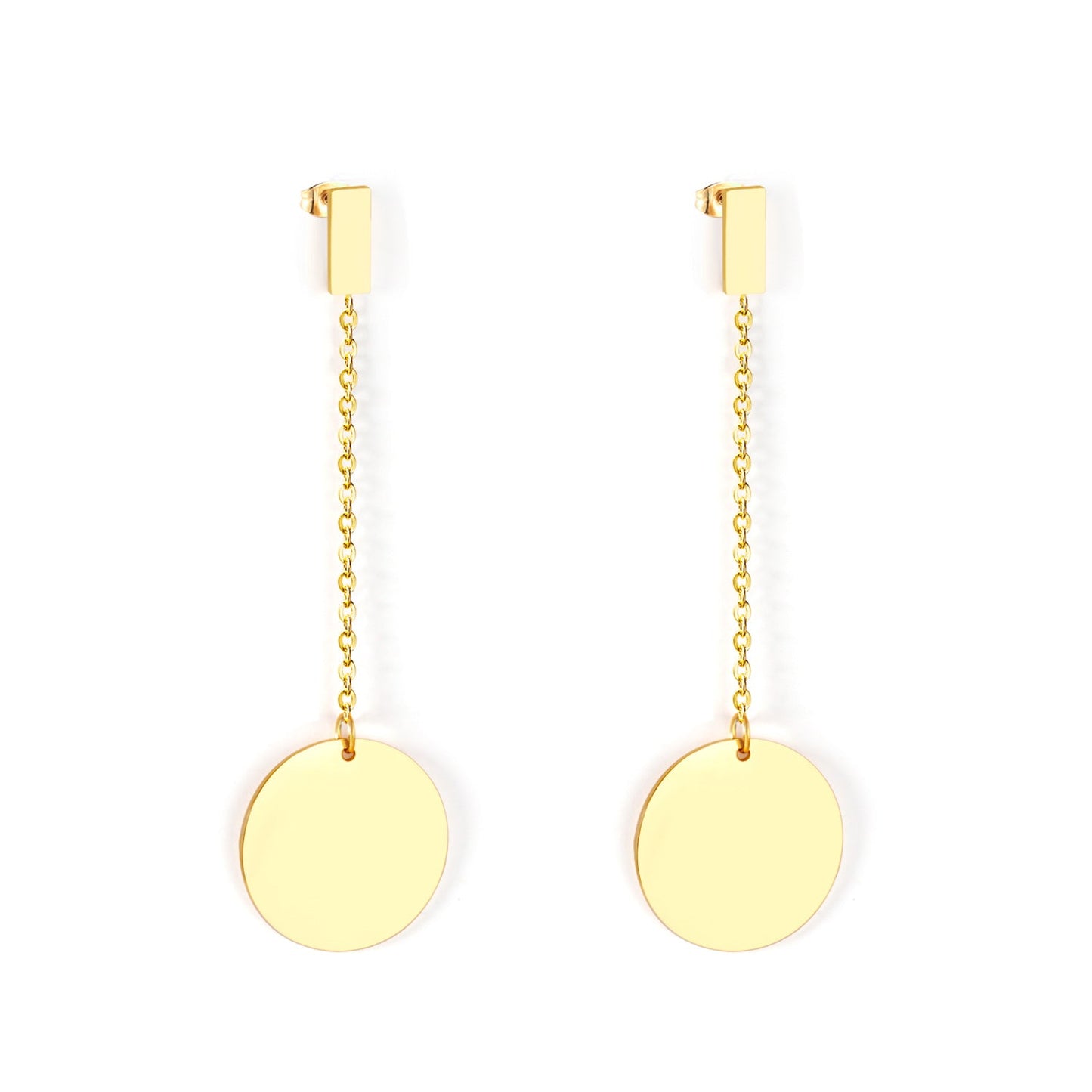 4x10mm rectangle + 20mm glossy round earrings