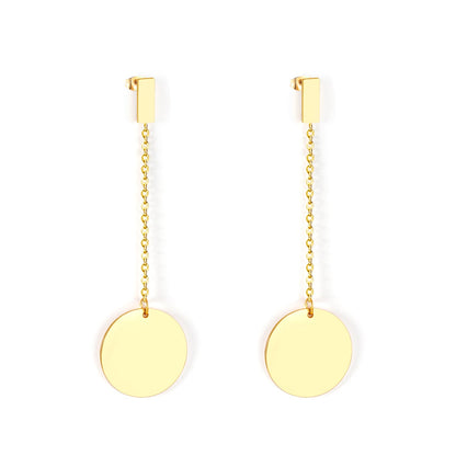 4x10mm rectangle + 20mm glossy round earrings