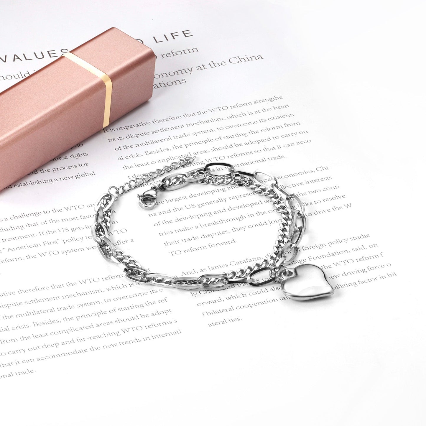 17.5*18.50mm with heart bracelet 18+3cm