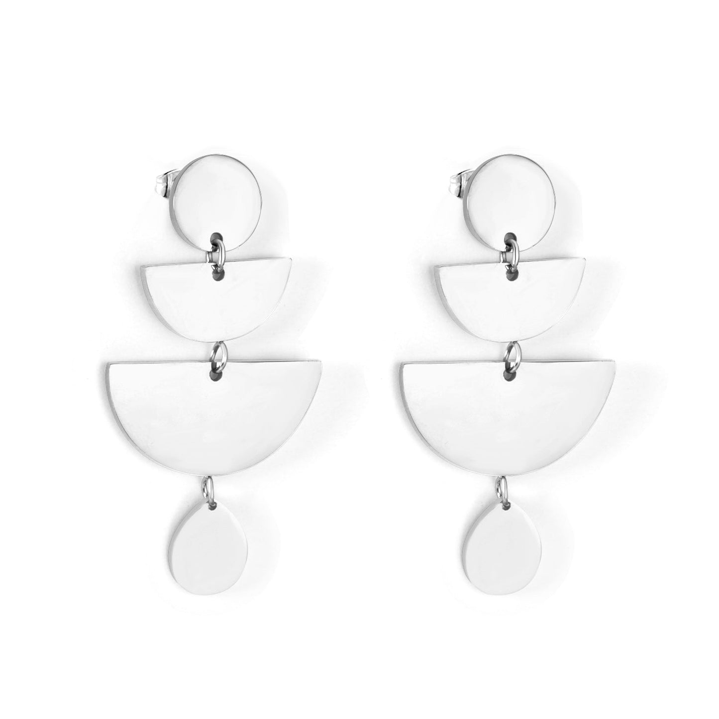Round + Half Round + Oval Glossy Earrings Dangle