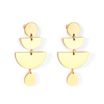 Round + Half Round + Oval Glossy Earrings Dangle