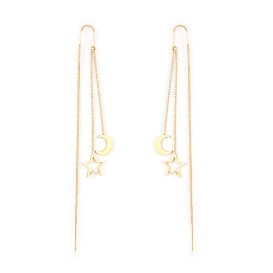 8.5x10mm Moon + 11.5mm Star Earrings