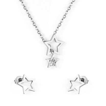 Star Glossy White Clay Dipping Set Steel/Gold