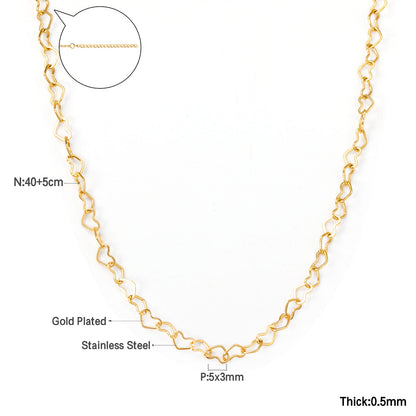 5*3mm Heart Circle Necklace 40+5cm