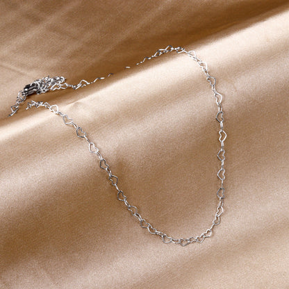 5*3mm Heart Circle Necklace 40+5cm