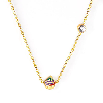 Mix Color Butterfly Football Stainless Steel Pendant Necklace For Women Free Chain With Crystal Necklace Jewellry