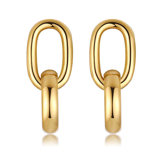 Stainless Steel Geometric Earrings Gold Color Cool Earrings