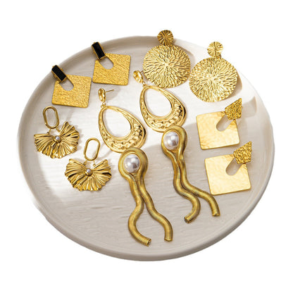 Original design women's earrings small jewelry simple 18K gold earrings