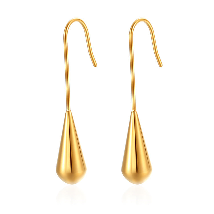 Simple stainless steel drop earrings literary women's irregular earrings