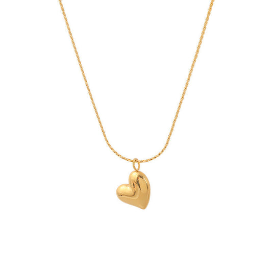 Golden heart necklace female temperament collarbone chain niche simple hundred matching necklace