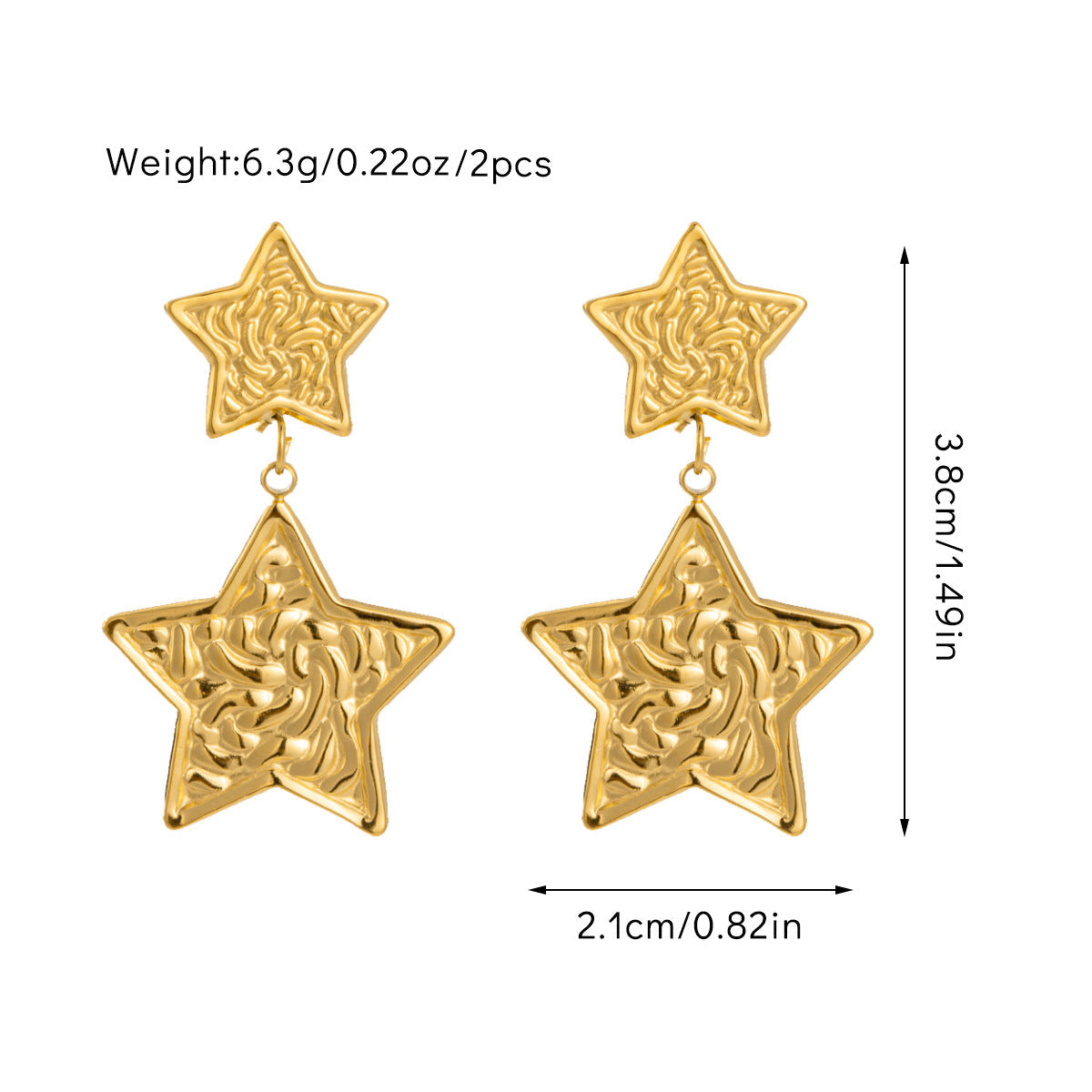 Women's Trendy Light Luxury Style 18K Earrings Geometric Stainless Steel Hollow Earrings
