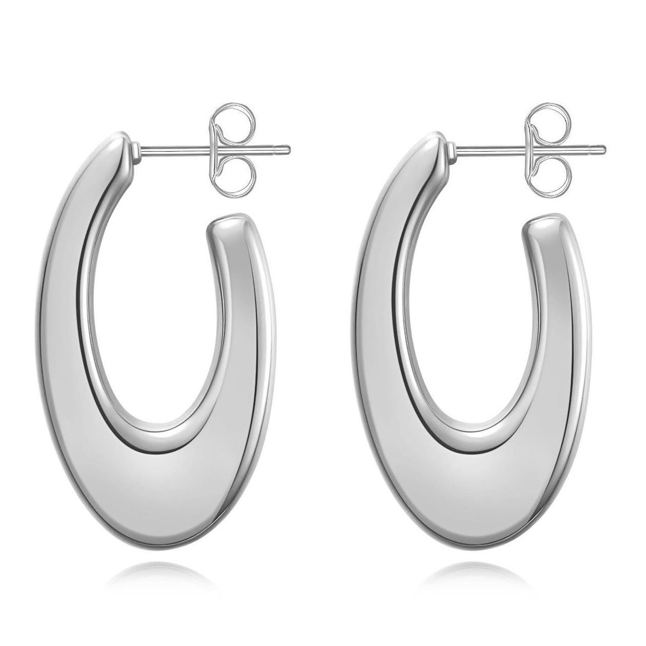 Oval Earrings U Geometric 18K Gold Earrings