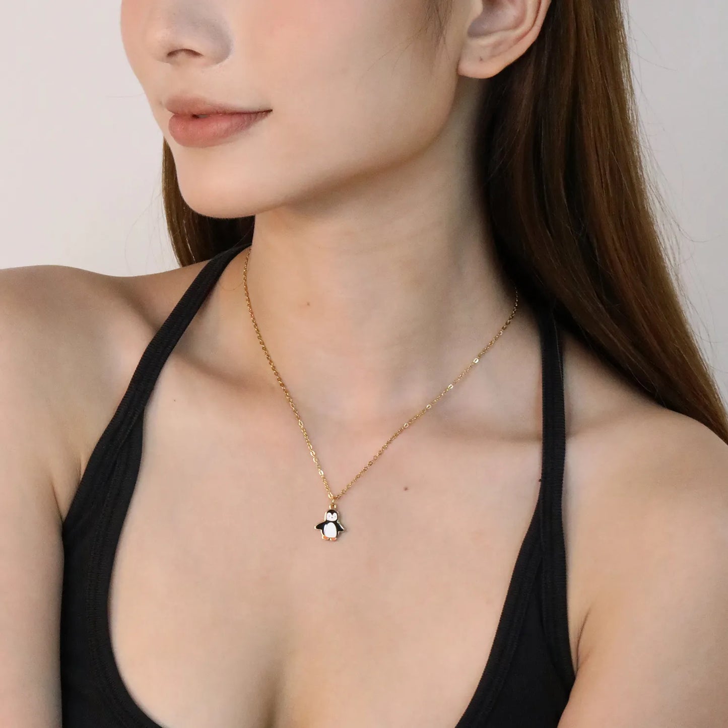 ✨🐧 Wholesale Penguin Necklace for Women & Kids | Adorable Animal Pendant | Gold Plated Stainless Steel Chain 40+5cm | Winter Theme Jewelry Bulk