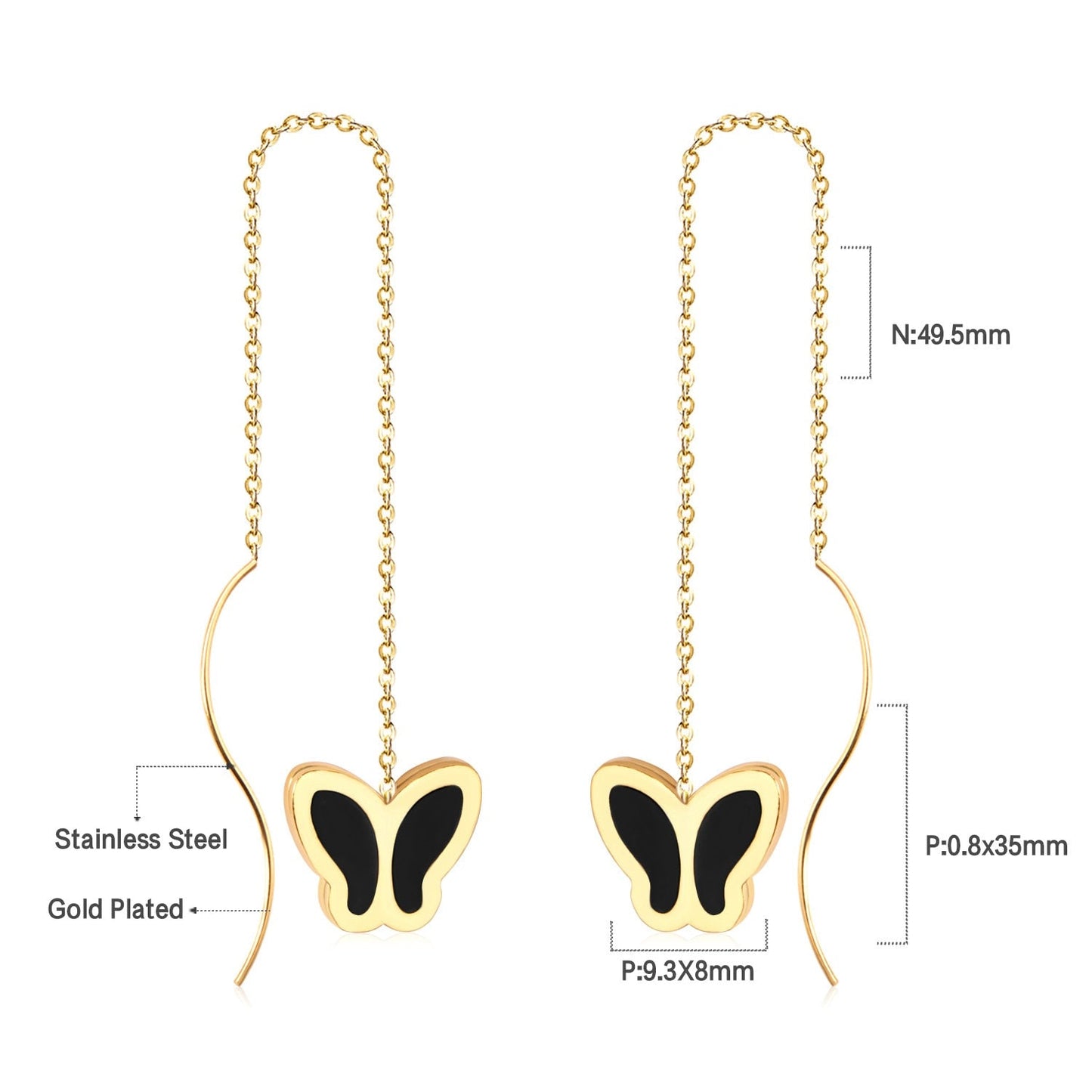 Simple Tassel Linear Chain Long Drop Earrings For Women Girl Geometric Star Hanging Ear Line Japan Korean Jewelry 2022