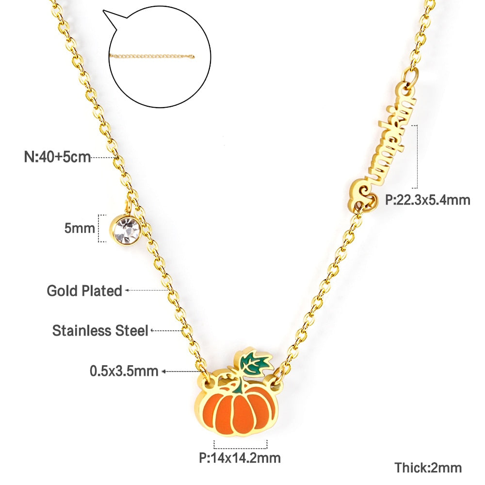 Enamel Girls Kids Jewelry Cute Crystal Strawberry Pendant Necklace for Women Stainless Steel Waterproof Sweet Choker Birthday Gifts