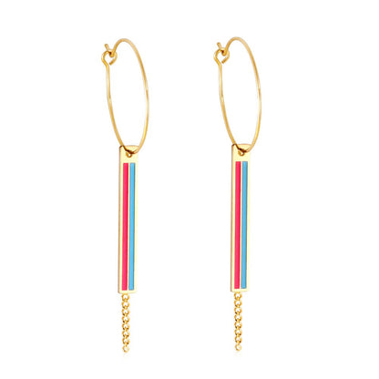 Dangle Pendants Earrings Statement Brand New Trendy Layered Drop Earrings For Office Lady Rectangle Drops Hoops