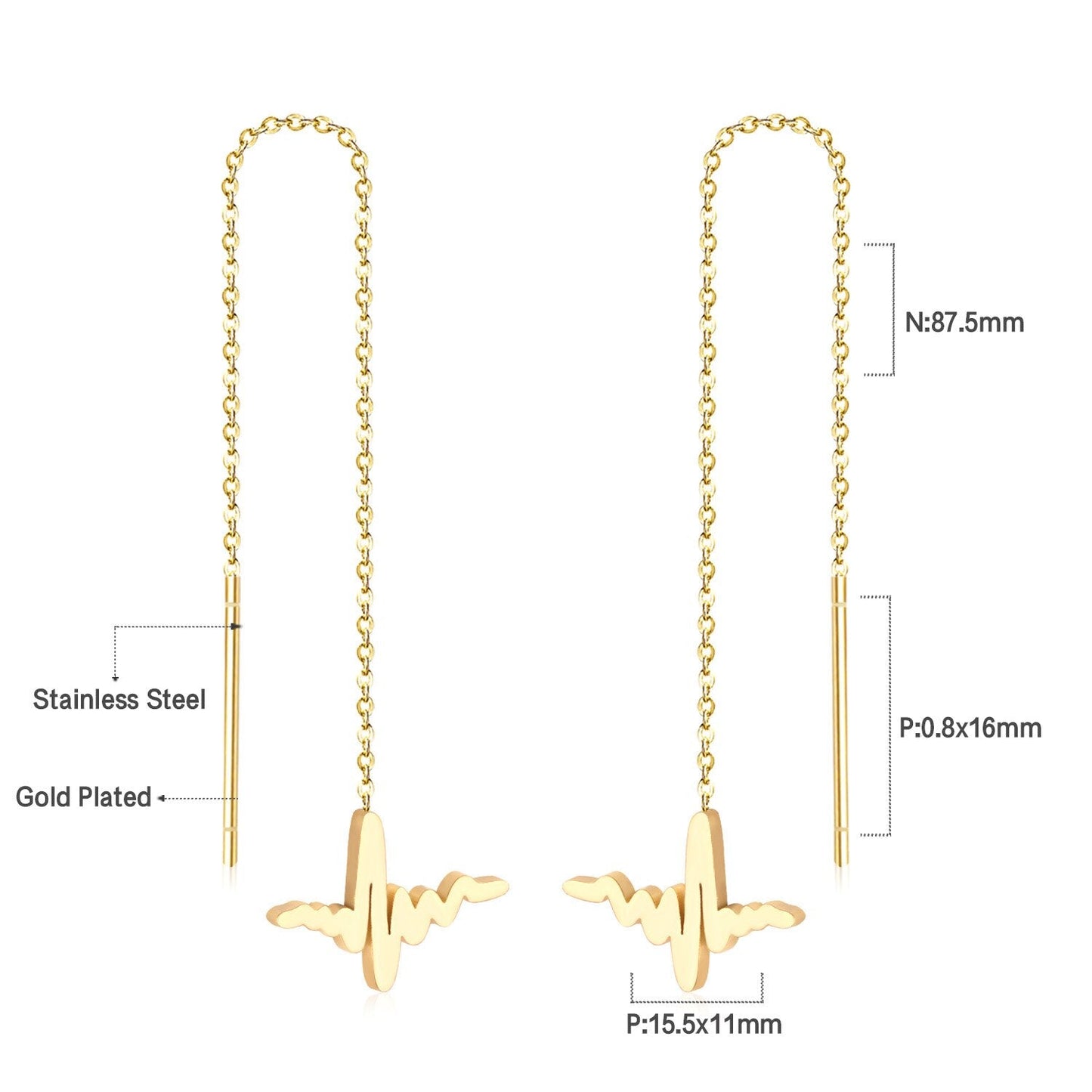 Simple Tassel Linear Chain Long Drop Earrings For Women Girl Geometric Star Hanging Ear Line Japan Korean Jewelry 2022