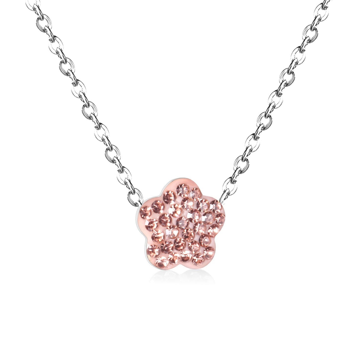ASON Flower Clay Pendant Necklaces Stainless Steel 12 Color Wholesale Chain Jewelry Female Party Necklaces Wedding