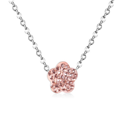 ASON Flower Clay Pendant Necklaces Stainless Steel 12 Color Wholesale Chain Jewelry Female Party Necklaces Wedding