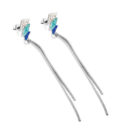 Stainless Steel Heart Tassel Earrings Lightning Drop Earrings For Woman Party Trendy Decor Fairy Moon Pendients Ear