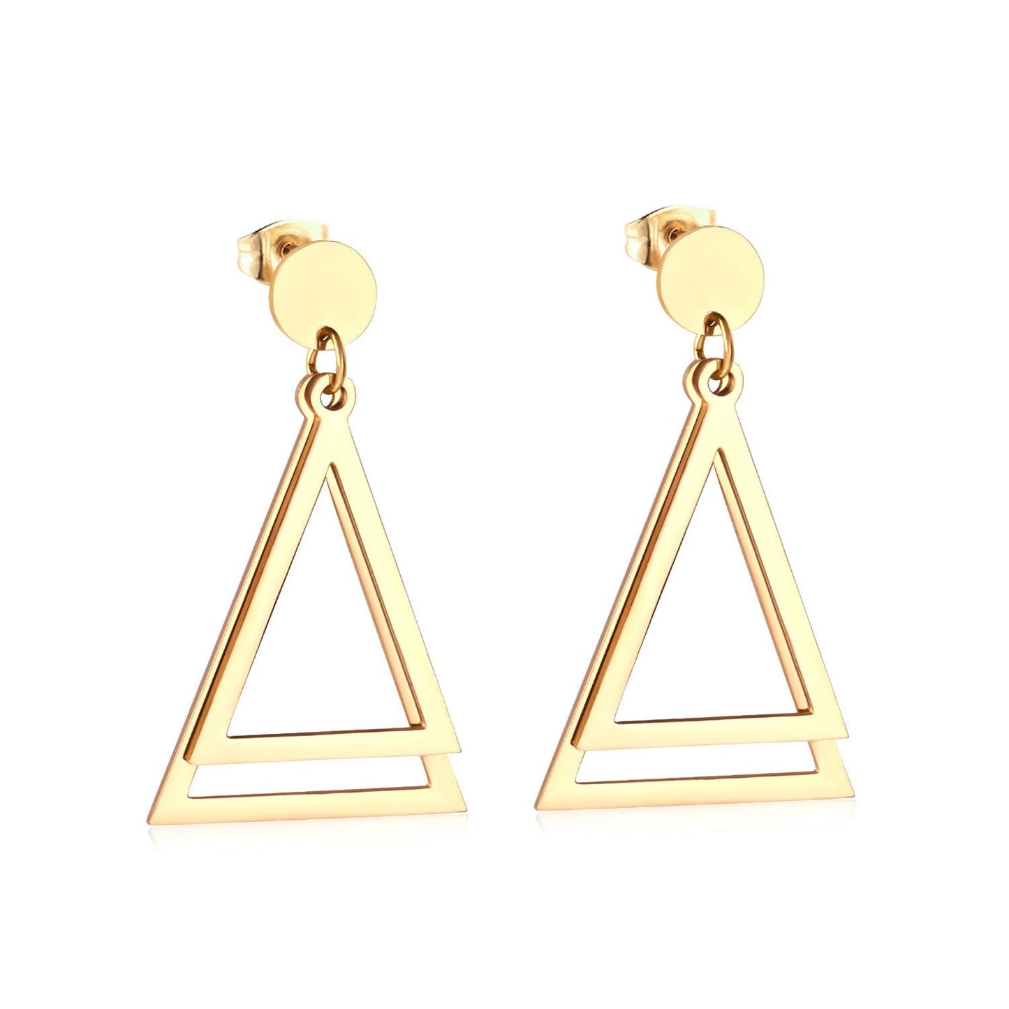 ASON Stainless Steel Stylish Geometric Dangle Earrings Gold Color Drop Earring for Women Accessory Fashion Jewelry Piercing