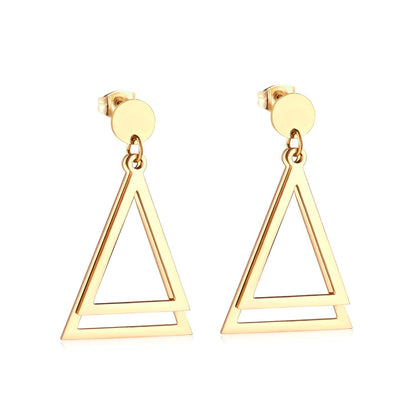 ASON Stainless Steel Stylish Geometric Dangle Earrings Gold Color Drop Earring for Women Accessory Fashion Jewelry Piercing