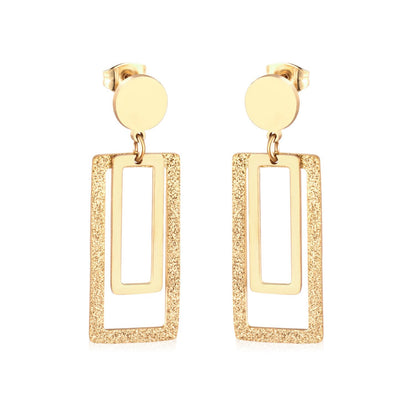 ASON Statement Long Tassel Geometry Dangle Piercing Drop Earrings Jewelry Stainless Steel For Women Accessories Wholesale