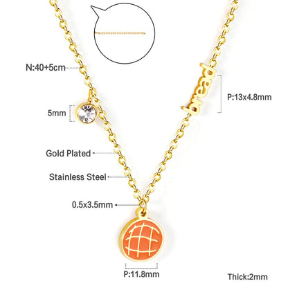 Enamel Girls Kids Jewelry Cute Crystal Strawberry Pendant Necklace for Women Stainless Steel Waterproof Sweet Choker Birthday Gifts